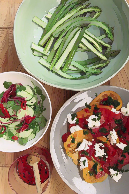 Simple Salads:    Tomato, Mozzarella and Waiheke Herb Spread