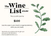 The Wine List Christmas Gift Cards 2024