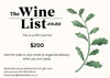 The Wine List Christmas Gift Cards 2024