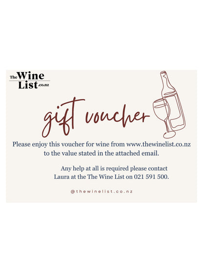 The Wine List gift voucher card